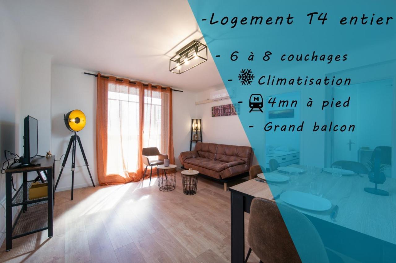 Grand Appartement 3 Chambres Avec Clim Et Balcon Marseille Luaran gambar